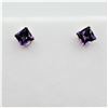 Image 2 : 14KT. YELLOW GOLD 4MM X 4MM NATURAL AMETHYST EARRINGS, 0.60CTS, W/A $635.00