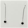 Image 1 : STERLING SILVER 4.8MM X 4.8MM NATURAL SAPPHIRE (0.84CTS) & CZ EARRINGS, W/A $705.00