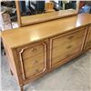 Image 2 : VINTAGE 9 DRAWER DRESSER WITH MIRROR