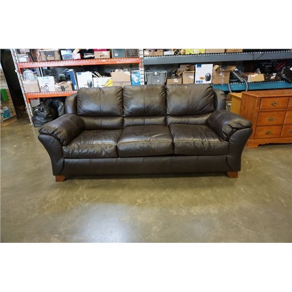 BROWN LEATHER SOFA