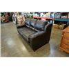 Image 2 : BROWN LEATHER SOFA