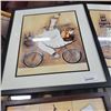 Image 2 : 2 JENNIFER GARANT PRINTS WITH TILE SERVING TRAY AND GLASS PLACEMAT