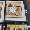 Image 3 : 2 JENNIFER GARANT PRINTS WITH TILE SERVING TRAY AND GLASS PLACEMAT