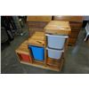 Image 1 : PINE STEP SHELF WITH ORGANIZER BINS