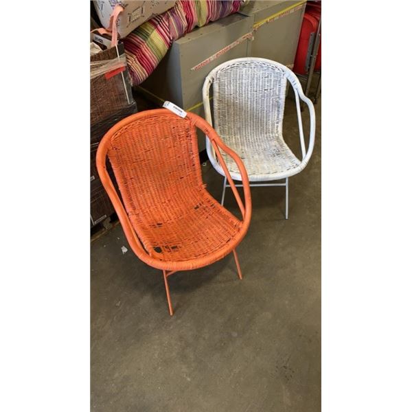 2 MID CENTURY WICKER CHAIRS