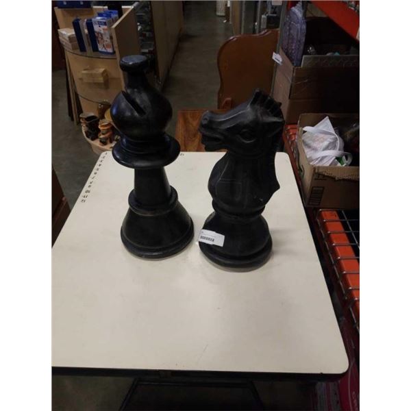 KNIGHT AND BISHOP CHESS FIGURES 17 AND 18 INCHES TALL