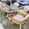 Image 1 : ROUND GLASSTOP DINING TABLE WITH 4 CHAIRS