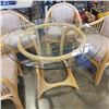 Image 5 : ROUND GLASSTOP DINING TABLE WITH 4 CHAIRS