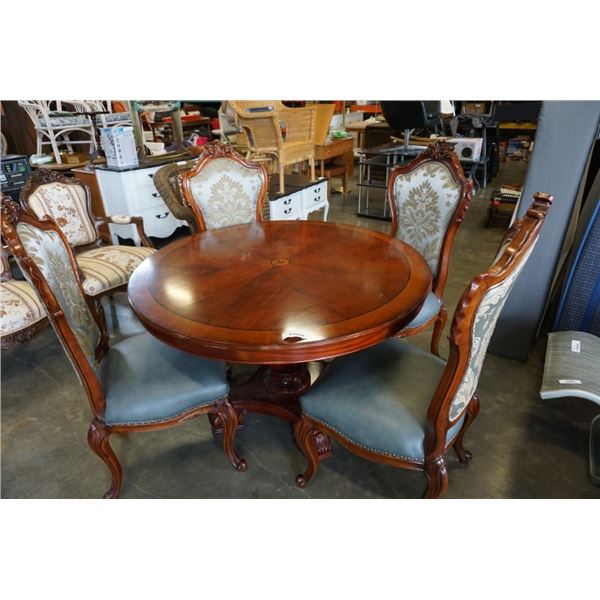 ROUND PEDESTAL DINING TABLE WITH 4 DEVON CHAIRS