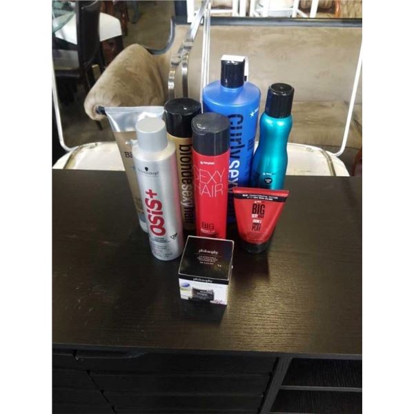 LOT OF HAIR PRODUCTS - SPRAYS, CONDITIONER, ETC