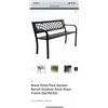 Image 1 : Black Patio Park Garden Bench Outdoor Deck Steel Frame