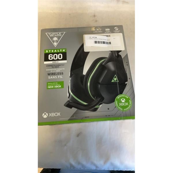 TURTLE BEACH STEALTH 600 GEN2 WIRELESS GAMING HEADSET FOR XBOX ONE, SERIES S, WINDOWS 10 - TESTED WO
