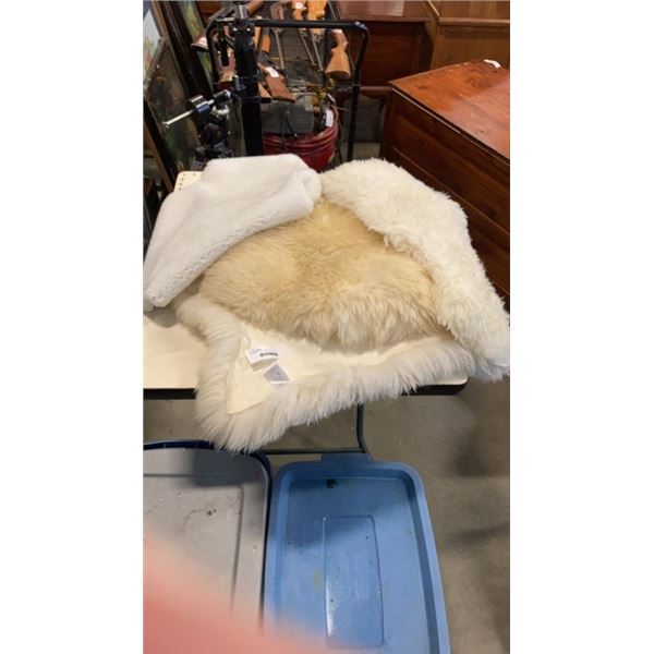 2 SHEEP SKIN THROWS
