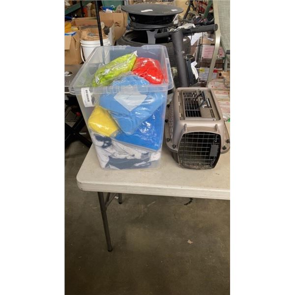 TOTE OF TOWELS, HAND TOWELS, PET CARRIER