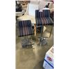 Image 1 : PAIR OF CHROME BASE STRIPED GAS LIFT BAR STOOLS
