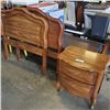 Image 1 : QUEEN ANNE NIGHTSTAND AND 2 SINGLE SIZE HEADBOARDS