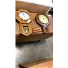Image 1 : 2 WALL CLOCKS AND BRASS FIGURE