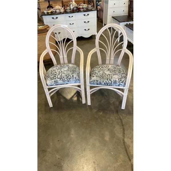 PAIR OF WICKER PATIO CHAIRS