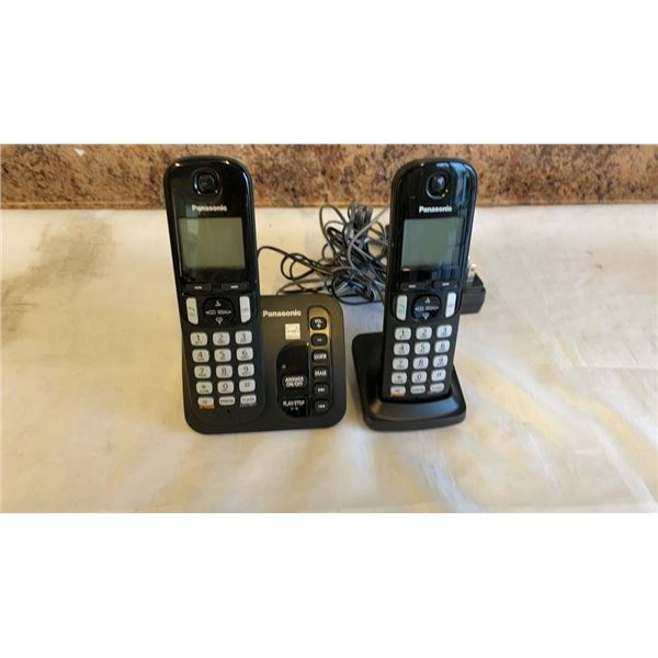 PANASONIC 2 HANDSET CORDLESS HOME PHONE SYSTEM - TESTED WORKING, RETAIL $89