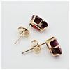 Image 4 : 10KT. YELLOW GOLD 7MM X 5MM NATURAL ENHANCED RUBY STUD EARRINGS, 2.2CTS OF RUBY, W/A $765.00