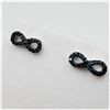 Image 4 : STERLING SILVER BLUE DIAMOND INFINITY STYLE EARRINGS, 24 DIAMONDS (0.06CTS), W/A $770.00