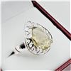 Image 2 : STERLING SILVER 11.75MM X 8MM NATURAL LEMON QUARTZ RING, 2.6CTS, SIZE 7, W/A $570.00
