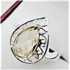 Image 3 : STERLING SILVER 11.75MM X 8MM NATURAL LEMON QUARTZ RING, 2.6CTS, SIZE 7, W/A $570.00