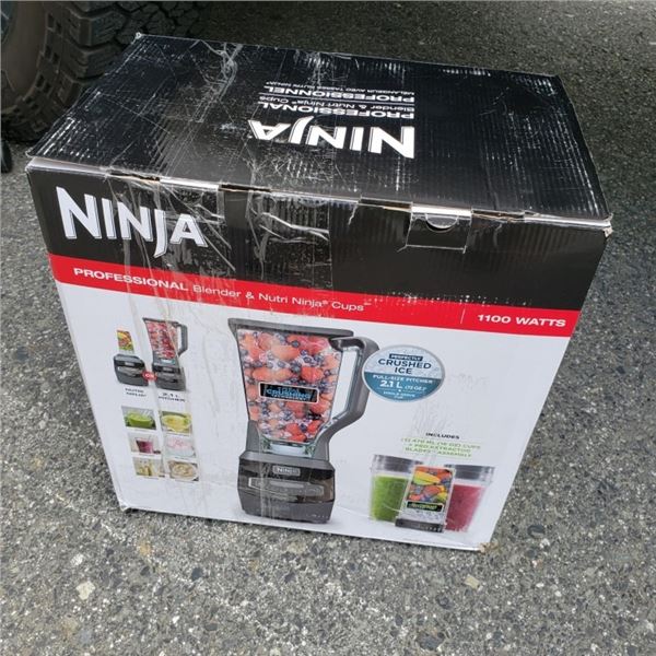 NINJA PROFESSIONAL BLENDER AND NUTRI NINJA CUPS TESTED AND WORKING - RETAIL $219