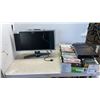 Image 1 : BOX OF DVDS WITH AV LOGIC DVD PLAYER AND DELL  W1900 TV MONITOR WITH SPEAKERS AND REMOTE