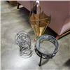 Image 1 : BRASS UMBRELLA STAND AND 4 PLANT STANDS