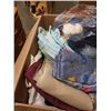Image 10 : 2 BOXES OF WOOL, SEWING PATTERNS, SEWING ACCESSORIES, FABRIC, ETC