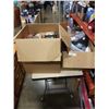 Image 1 : 2 BOXES OF WOOL, SEWING PATTERNS, SEWING ACCESSORIES, FABRIC, ETC