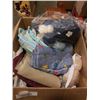 Image 9 : 2 BOXES OF WOOL, SEWING PATTERNS, SEWING ACCESSORIES, FABRIC, ETC