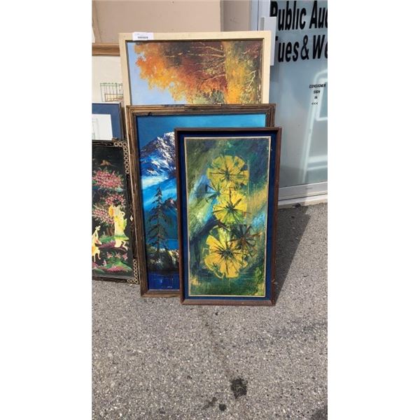 3 PAINTINGS ON CANVAS