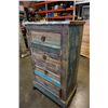 Image 3 : RUSTIC 4 DRAWER CHEST OF DRAWERS ON CASTORS