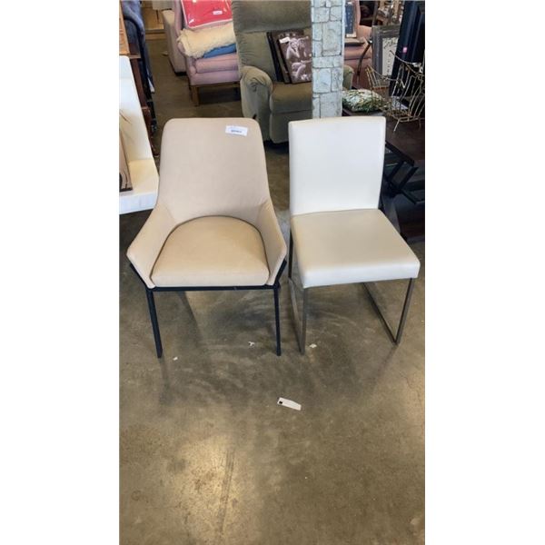 2 MODERN LEATHER STYLE DINING CHAIRS