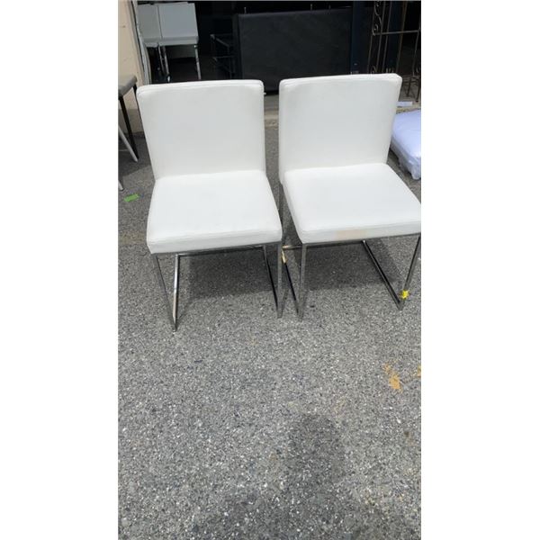2 MODERN WHITE CHAIRS