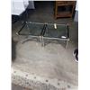 Image 1 : PAIR OF METAL FRAMED GLASS TOP ENDTABLES