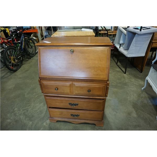 MAPLE 3 DRAWER DROP FRONT DESK