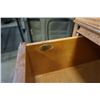 Image 9 : OAK DROPFRONT DESK GLASS DOOR DISPLAY CABINET