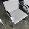 Image 2 : PAIR OF MODERN GREY METAL FRAME CHAIRS