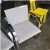 Image 3 : PAIR OF MODERN GREY METAL FRAME CHAIRS