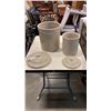 Image 1 : 2 MEDALTA CROCKS WITH LIDS - NUMBER 3 AND NUMBER 1
