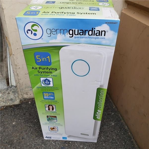 AS NEW GERM GUARDIAN 5 IN 1 AIR PURIFYING SYSTEM - RETAIL $169