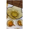 Image 3 : VINTAGE AMBER GLASS PUNCH BOWL SET