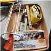 Image 2 : 2 TRAYS OF SANDLES, STAPLER, BACKPACK AND TP HOLDER