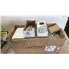 Image 2 : BOX OF HINGE PIN DOOR STOPS, FACE MASKS, VINTAGE SHOE BRUSH, CRAYOLA TINS