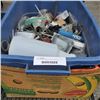 Image 2 : MILWAUKEE JOBSITE RADIO WORKING WITH 3 TOTES AND BOX OF SHOP SUPPLIES
