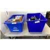 Image 1 : 2 TOTES OF HARDWARE ELECTRICAL AND HOSES