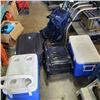Image 1 : 2 COLEMAN COOLERS, 2 HARDSIDE LUGGAUGE, DUFFLE BAG, SOFT SIDE COOLERS AND MORE